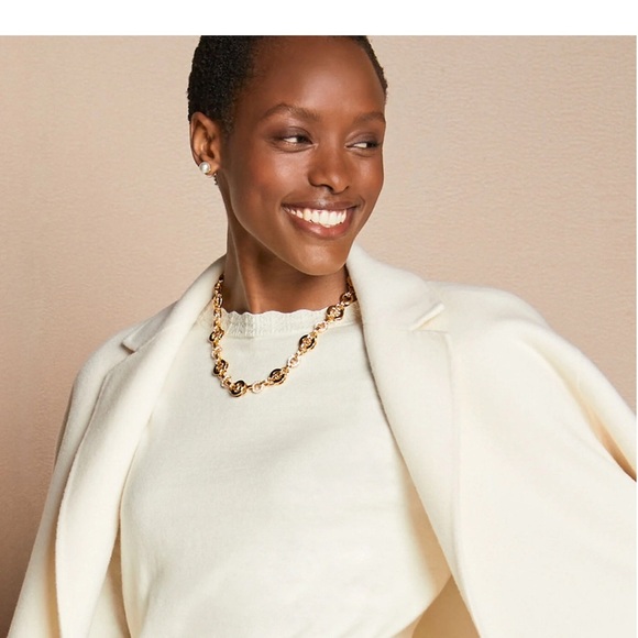 Talbots Sweaters - NWT Talbots Ivory pullover Scalloped Trim Sweater ladies top Sz Medium